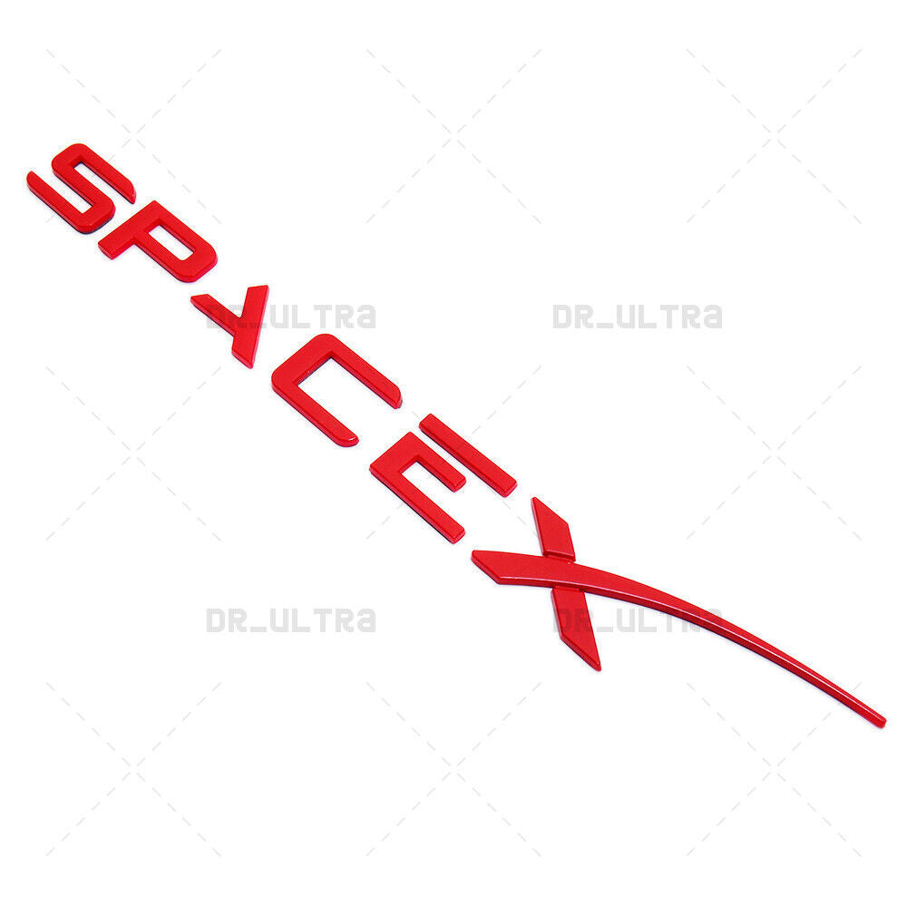 Tesla Rear SpaceX 3D Decal Letter Nameplate Logo Badge Emblem Sport Decorate Red