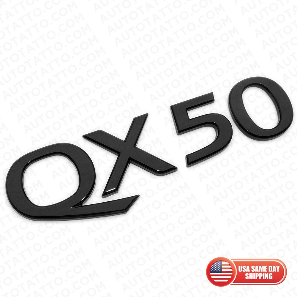 For Infiniti QX50 Rear Liftgate Logo Letter Badge Emblem Nameplate Gloss Black