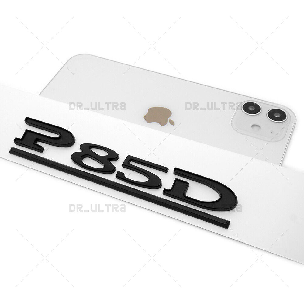 Tesla Liftgate P85D Performance Nameplate Logo Badge Emblem Sport Matte Black