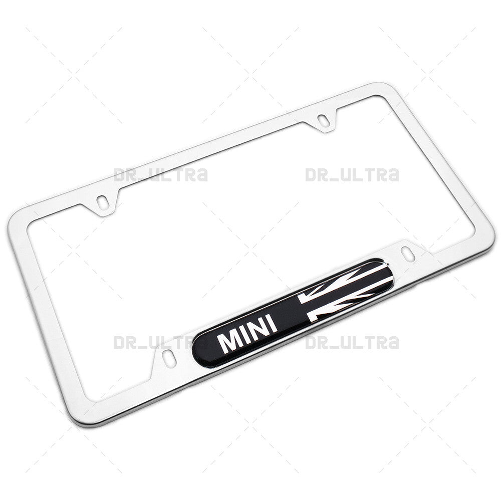 Mini Coopet Sport Front or Rear License Plate Frame Cover Stainless Steel Chrome