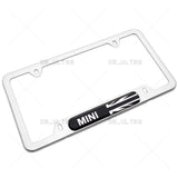 Mini Coopet Sport Front or Rear License Plate Frame Cover Stainless Steel Chrome