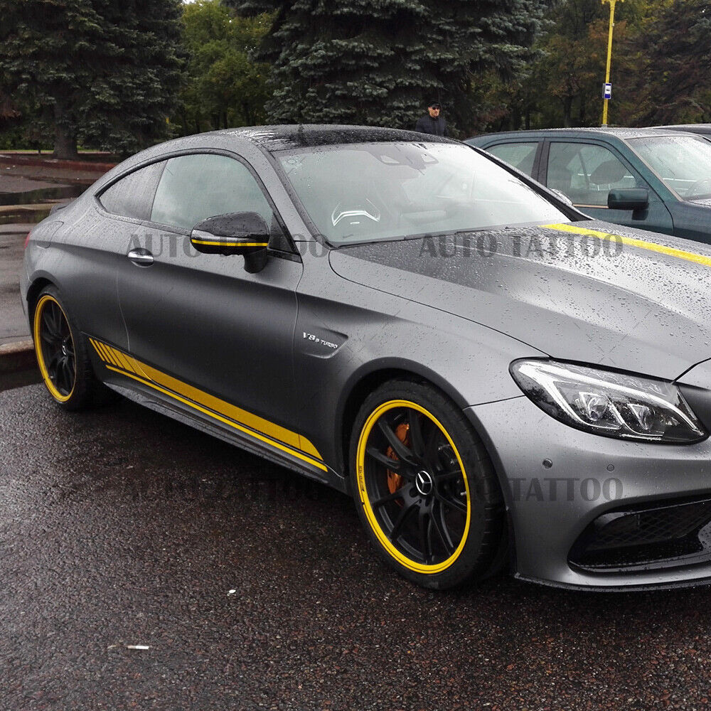 Mercedes Benz Special Edition 1 AMG Sport Side Skirt Stripes Vinyl Decal Sticker