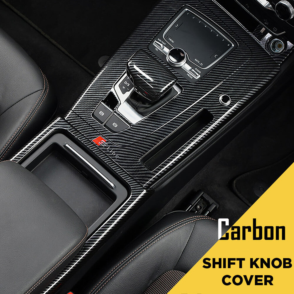 Car Carbon Fiber Texture Shift Knob Cover for AUDI A4 A5 S4 S5 Q7 16-20 Sport