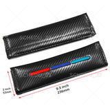 2pcs Fit BMW Sport Car Carbon Seat Belt Cover Safety Shoulder Strap Cushion Pad