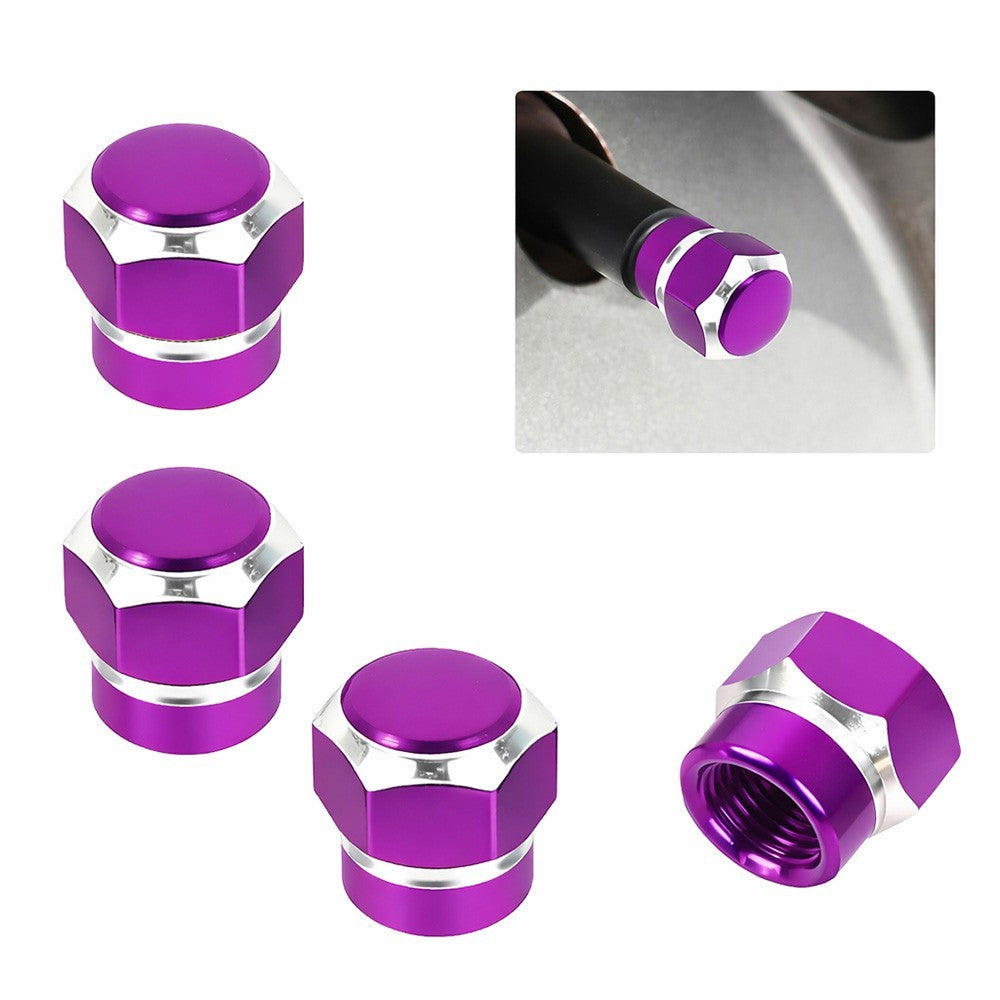 4pcs Hex Tire Wheels Air Valve Stem Caps Cover Car Truck Hotrod ATV Decorate