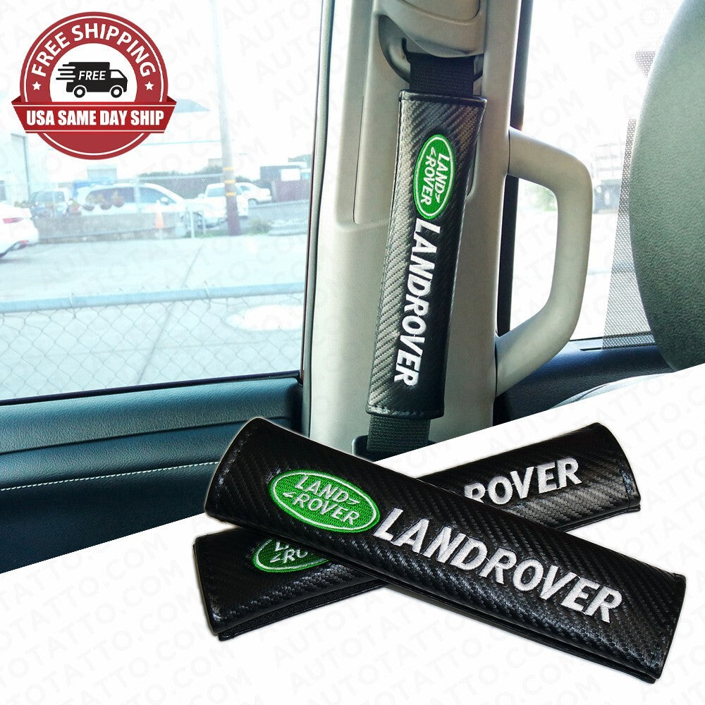 Land Rover Carbon Car Seat Belt Cover Safety Shoulder Strap Cushion Pad Harness