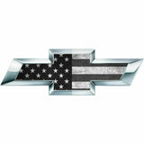 2x BW American Flag Universal Chevy Silverado Vinyl Decal Emblem Overlay Sticker
