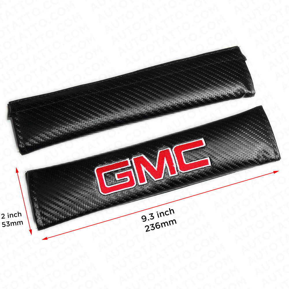 GMC Sport Carbon Car Seat Belt Cover Safety Shoulder Strap Cushion Pad Harness