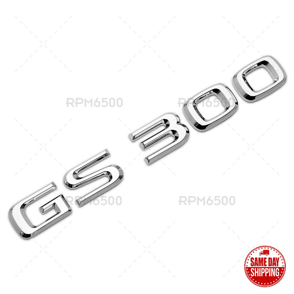 Lexus Trunk OEM Chrome GS 300 Letter Logo Badge 3D Decal Emblem Replace F-Sport