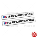 2x BMW M Performance Logo Emblem Badge Car Fender Tailgate Series Sport Chrome