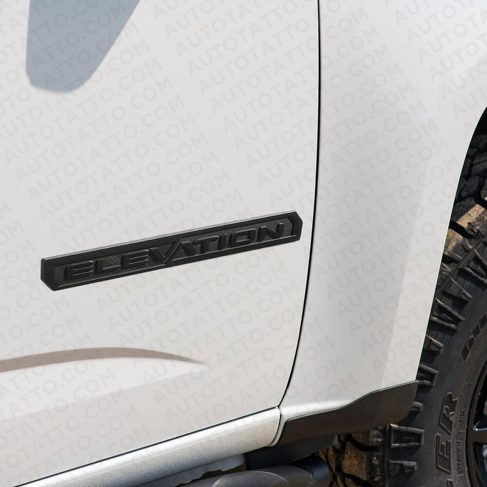 3pcs 19-23 GMC Sierra Elevation Front Door Tailgate Nameplate Emblem Gloss Black