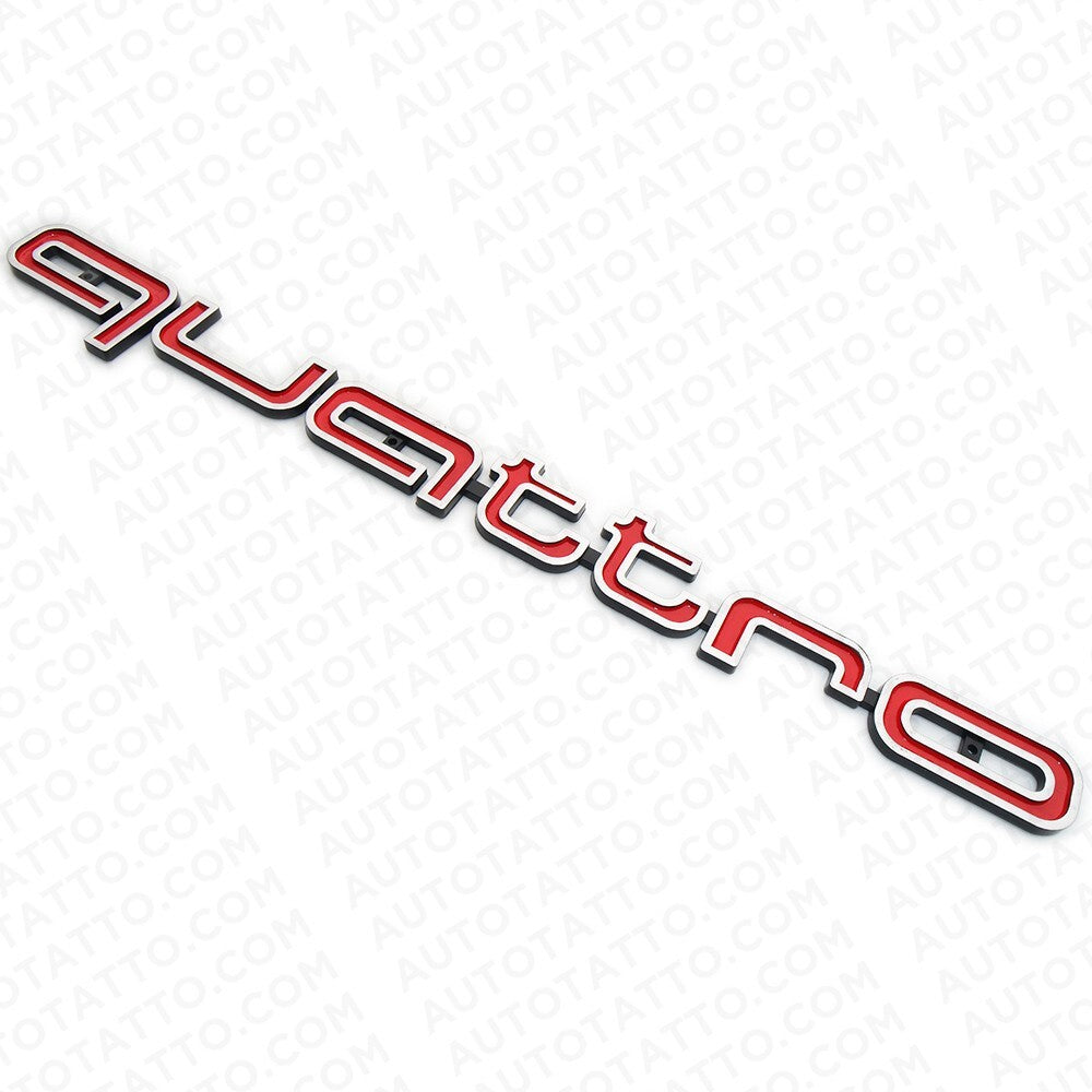 Quattro Emblem RS Style Badge Grill For Audi A4 A5 A6 A7 S4 TT Front Logo Red