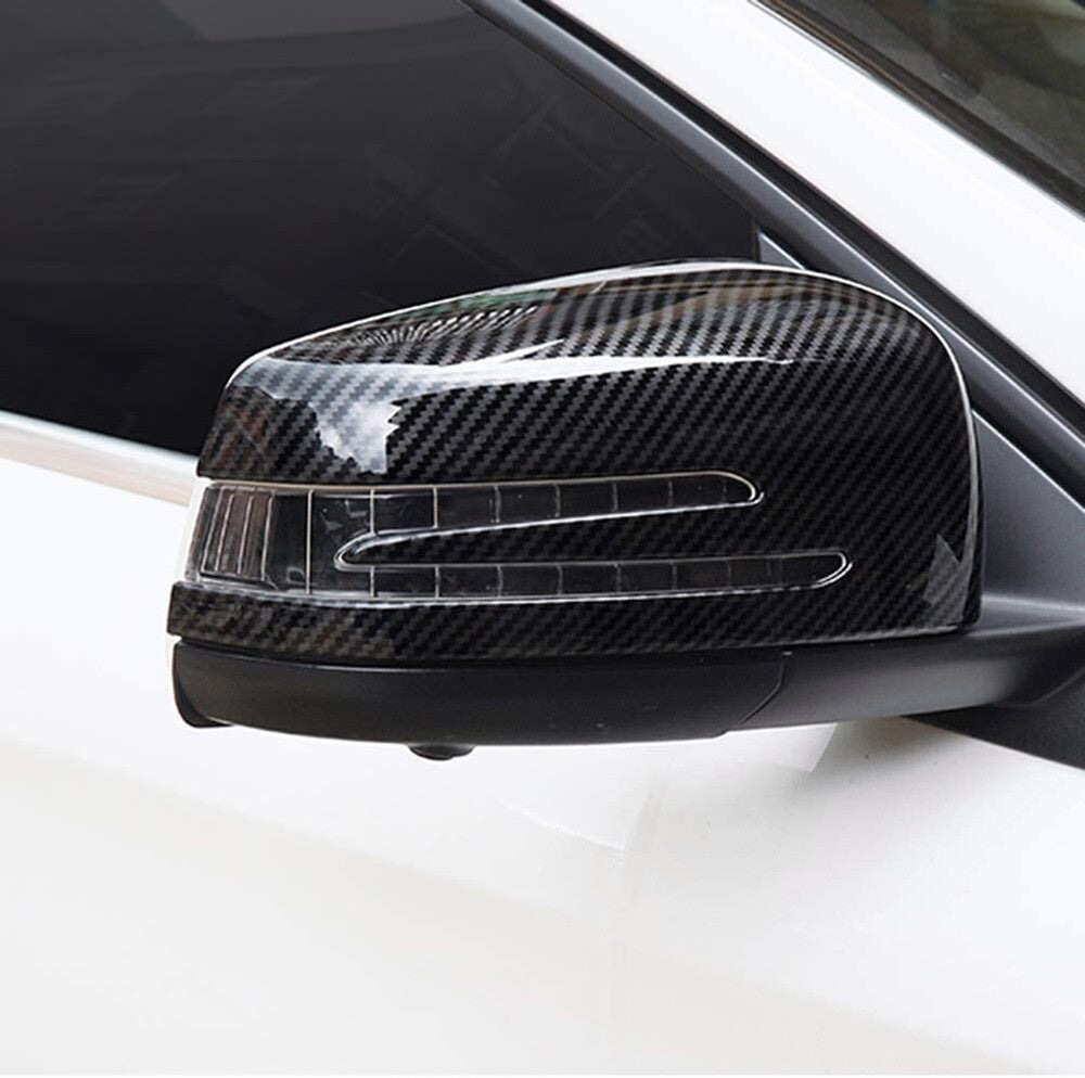 Carbon Fiber Style Side Rear Mirror Cover For Mercedes W204 W212 W117 C E Class