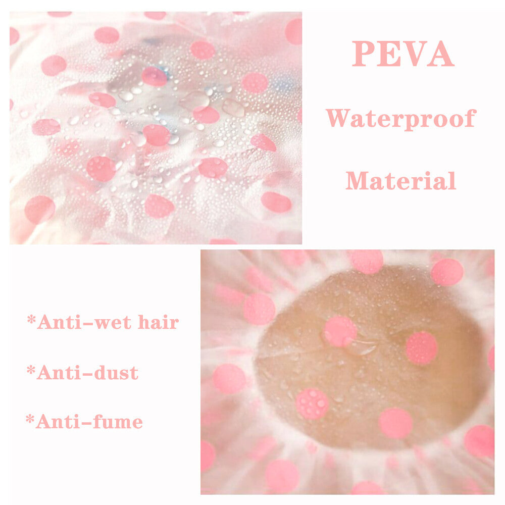 5Packs Waterproof PEVA Elastic Reusable Shower Hair Cap Beauty Salon Spa Cooking