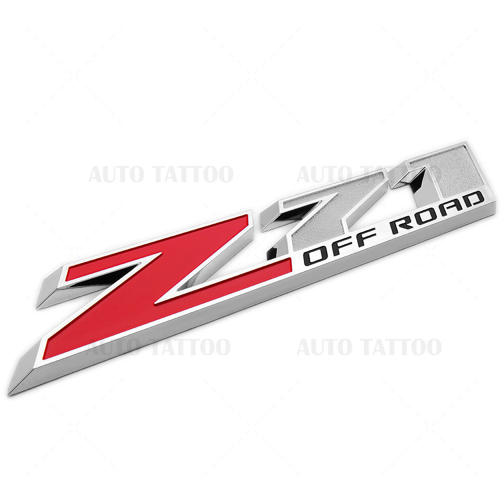 Chevy 09-21 Z71 Offroad Front Door Nameplate Logo Emblem Badge OEM Chrome Red