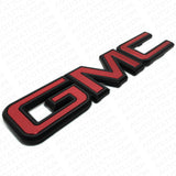 14-19 GMC Sierra Front Grille Letter Logo Emblem Adhesive Nameplate HD Black Red
