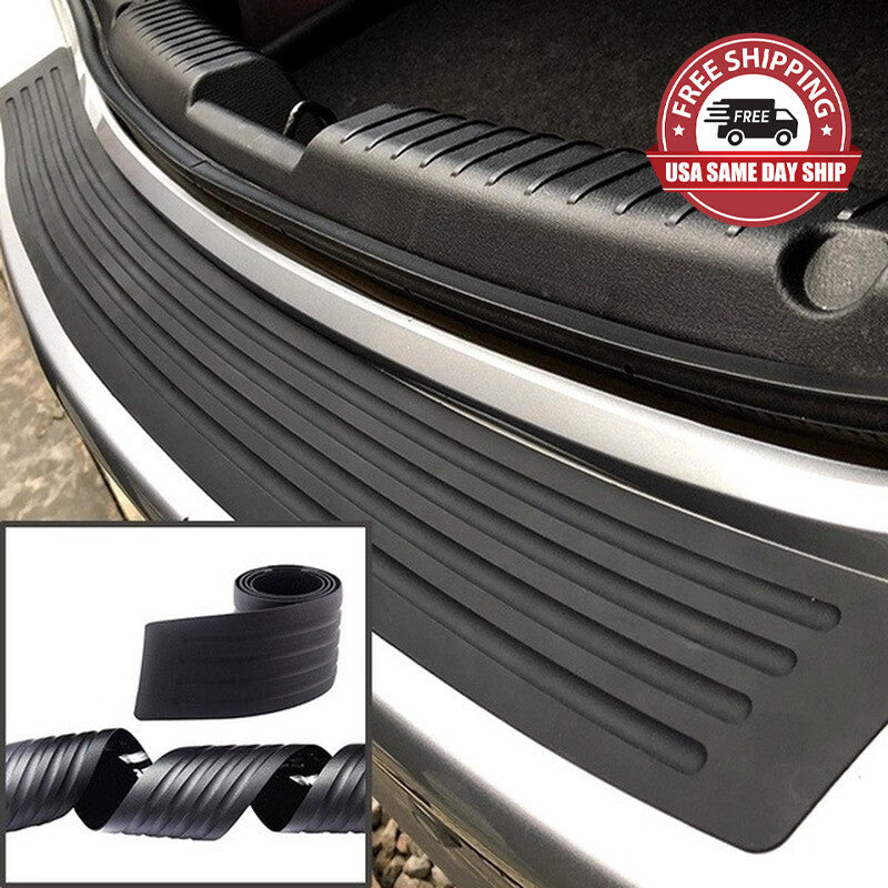 Car Rubber Rear Bumper Protector Trim Strip Trunk Sill Guard Scratch Pad Cover
