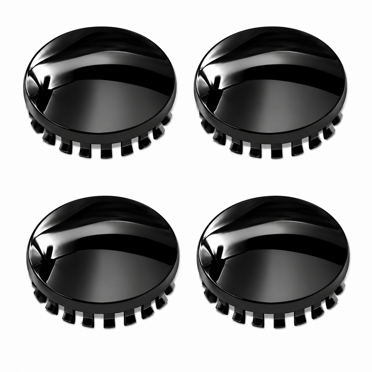 4pcs GLOSS BLACK 3.25" CENTER CAPS GM 17" - 22" Escalade Yukon Tahoe OEM Wheels