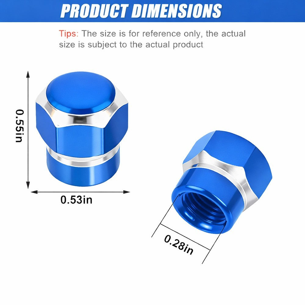 4pcs Universal Car Tire Wheel Valve Stem Caps Hex Design Dust Cover Accessories