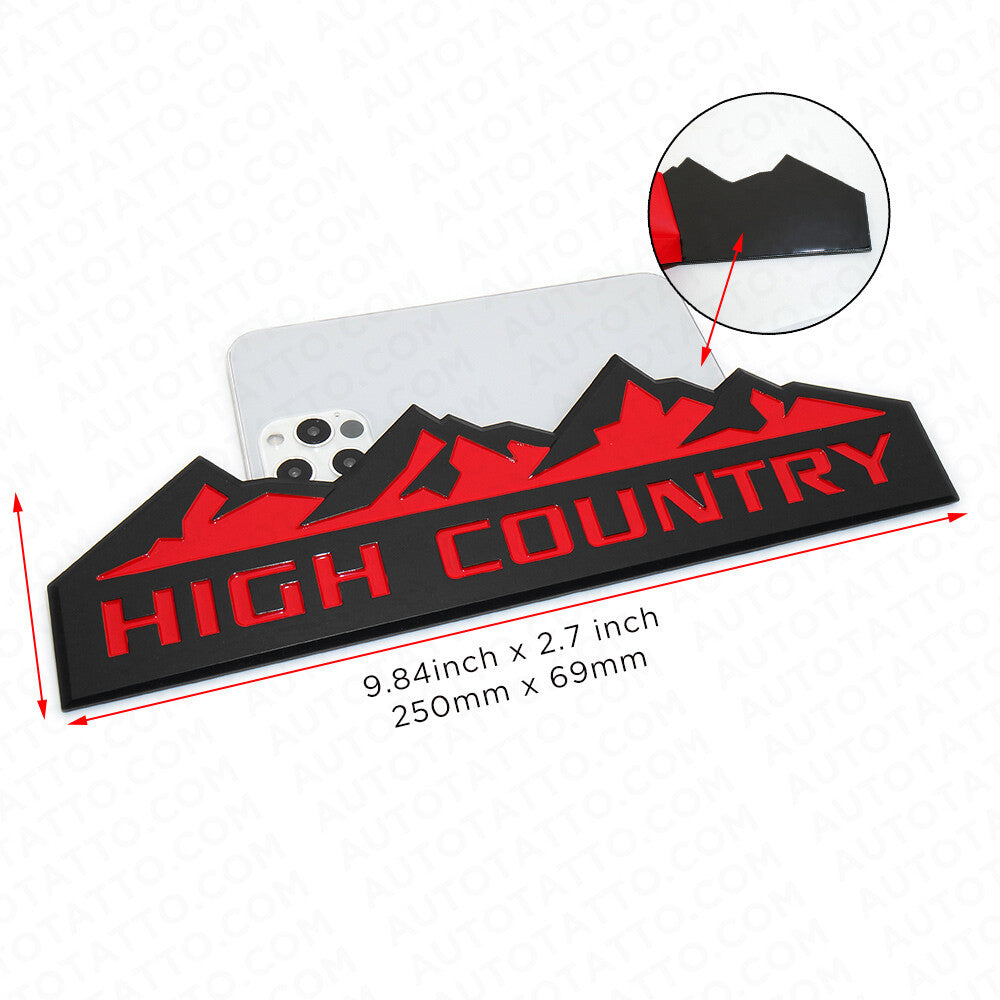 14-19 Chevy High Country Front Door Tailgate Letter Logo Emblem Badge Black Red