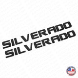 2x Chevy Silverado Fender Tailgate Logo Nameplates Letter 3D Emblem Gloss Black