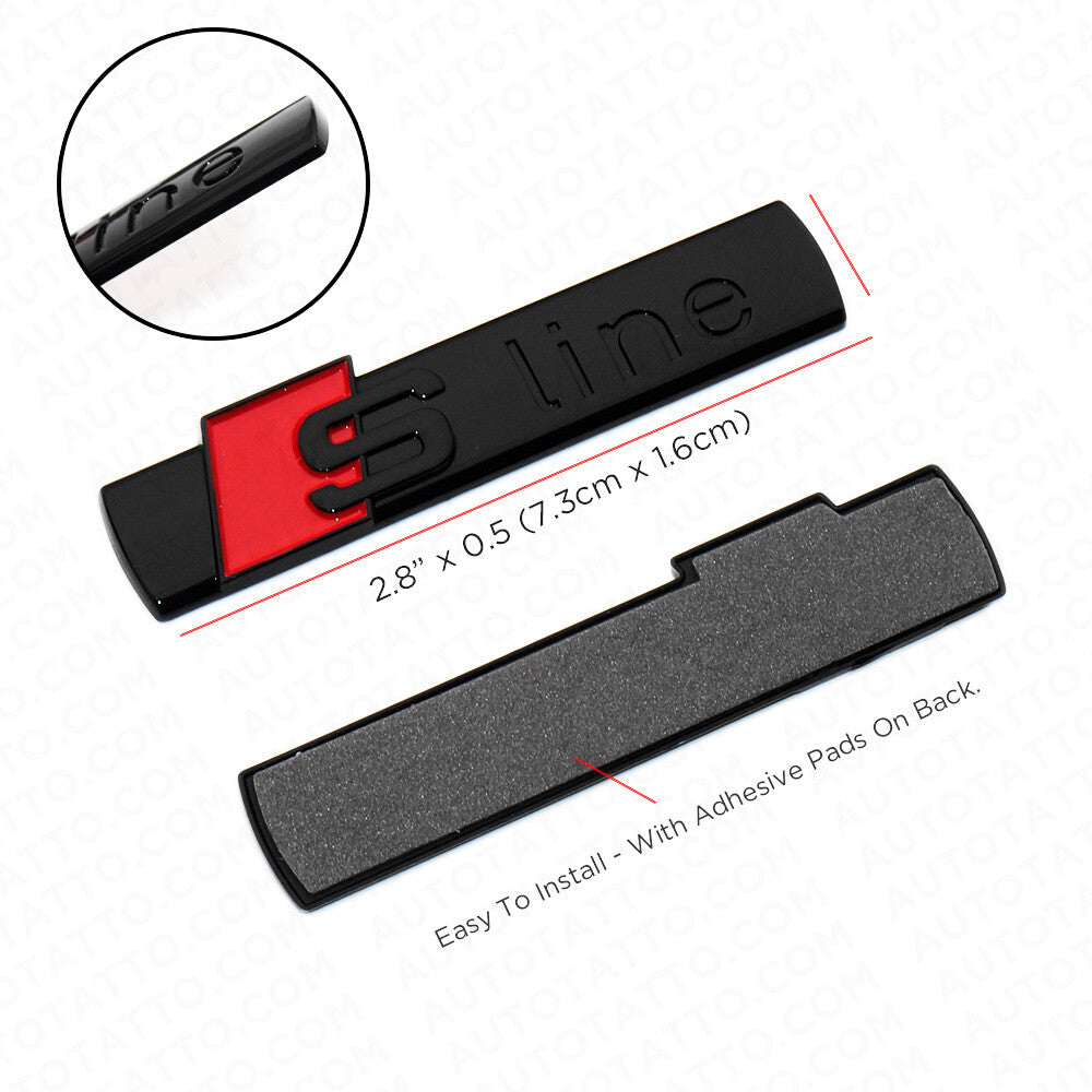 2x Gloss Black Audi S-LINE Side Fender Marker Logo Emblem Decal Badge Decoration