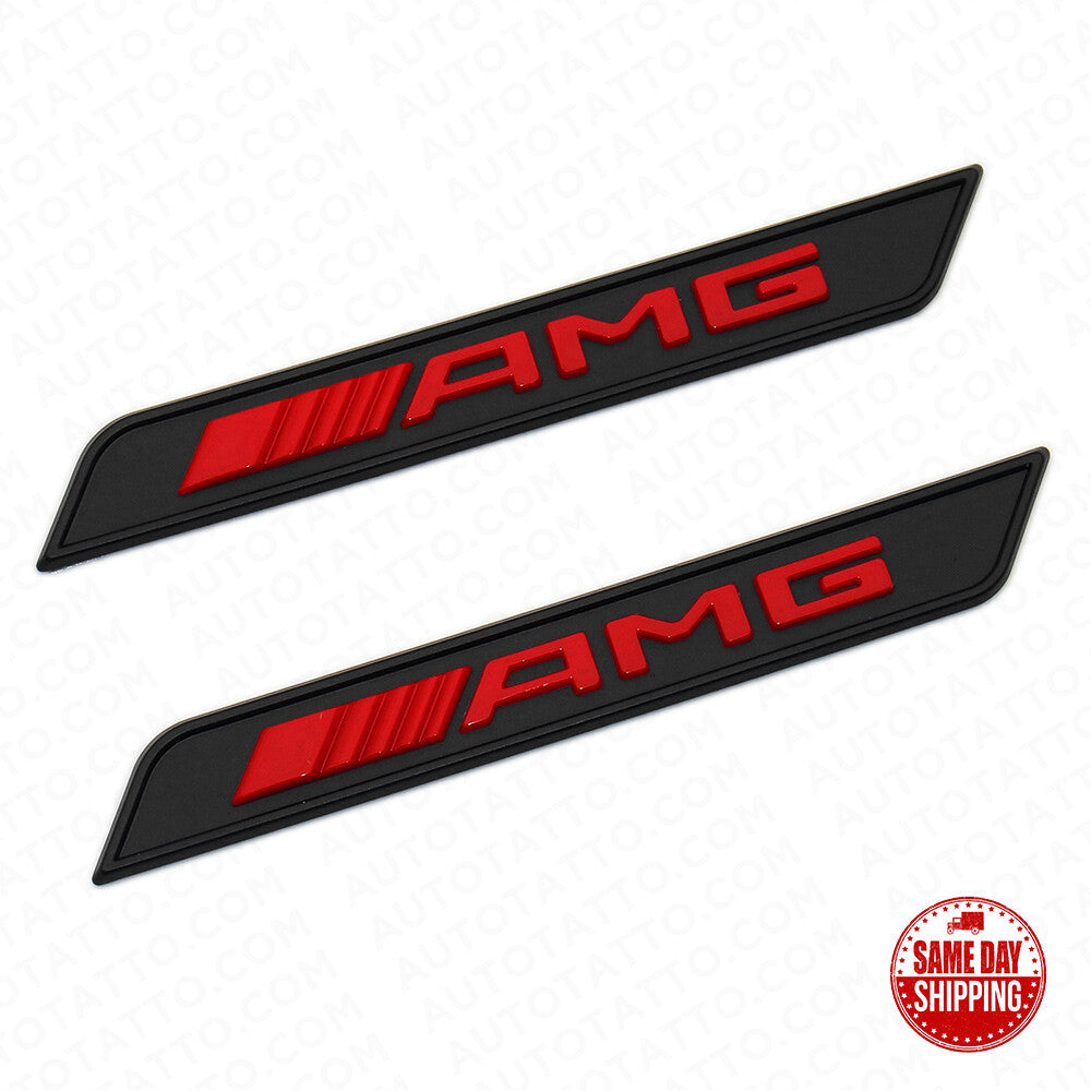 2x Red AMG Special Edition Emblem Fender Logo Badge Nameplate Decoration Sport