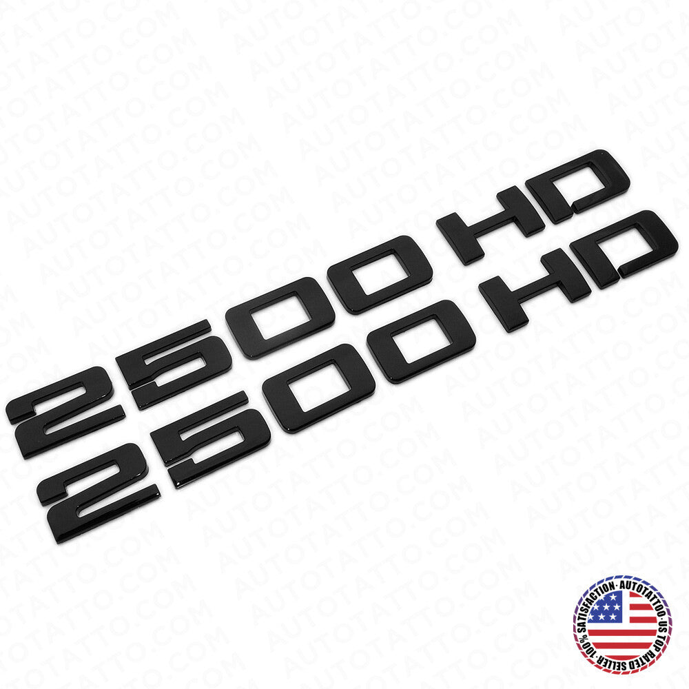 2x Chevy Silverado 2500 HD Fender Nameplates Letter 3D Emblem Z71 Gloss Black