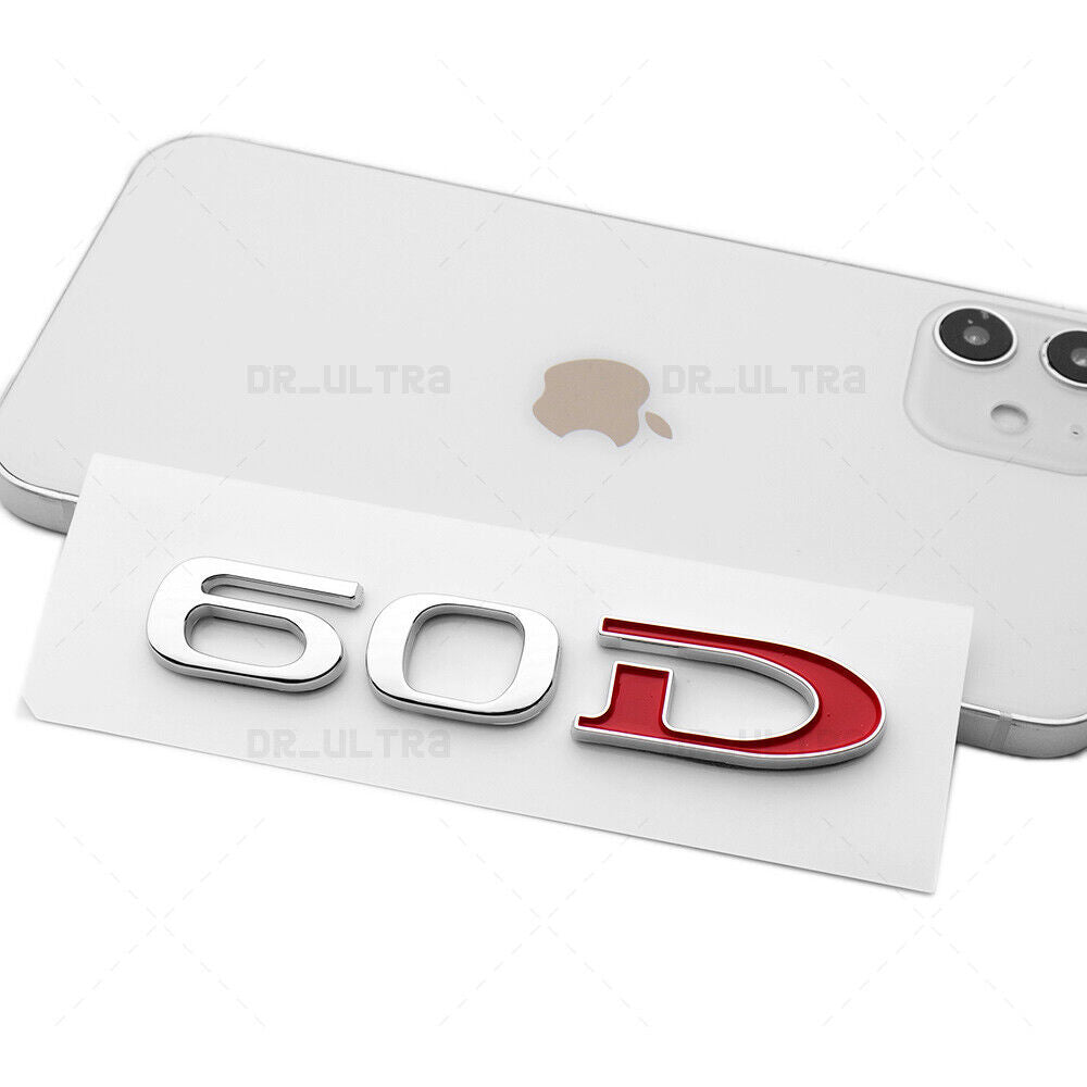 Tesla Rear Liftgate Lid Model 60D Nameplate Logo Badge Emblem Sport Chrome Red