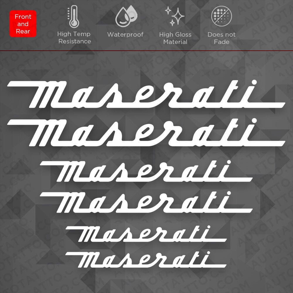 For Maserati Sport Car Wheels Brake Caliper Sticker Decal Logo Decoration White