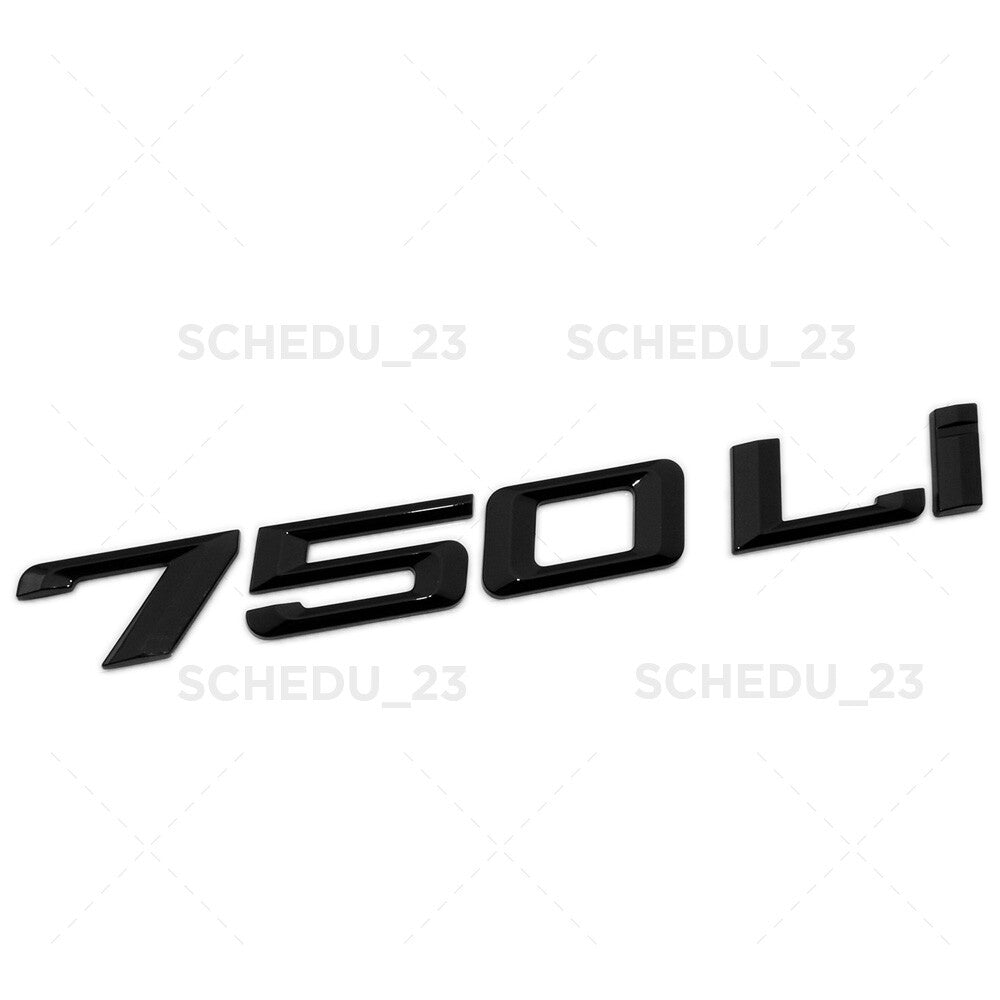 Gloss Black 750Li Letter Logo Emblem Trunk Lid M Power Sport Performance F02 F04