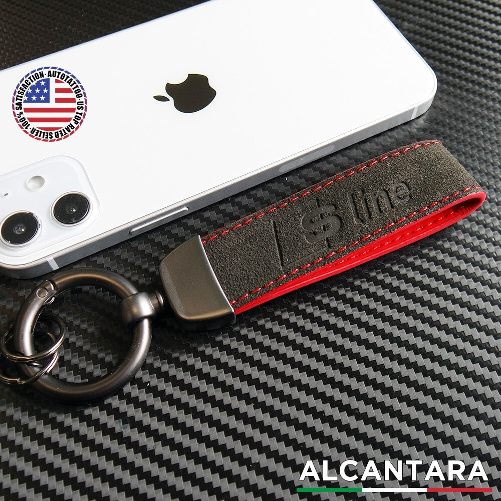Sline Fashion Alcantara Suede Car Key Fob Keychain Strap Ring Gift Decorate