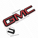 14-19 GMC Sierra Canyon Tailgate Letter Logo Emblem Adhesive Nameplate Black Red