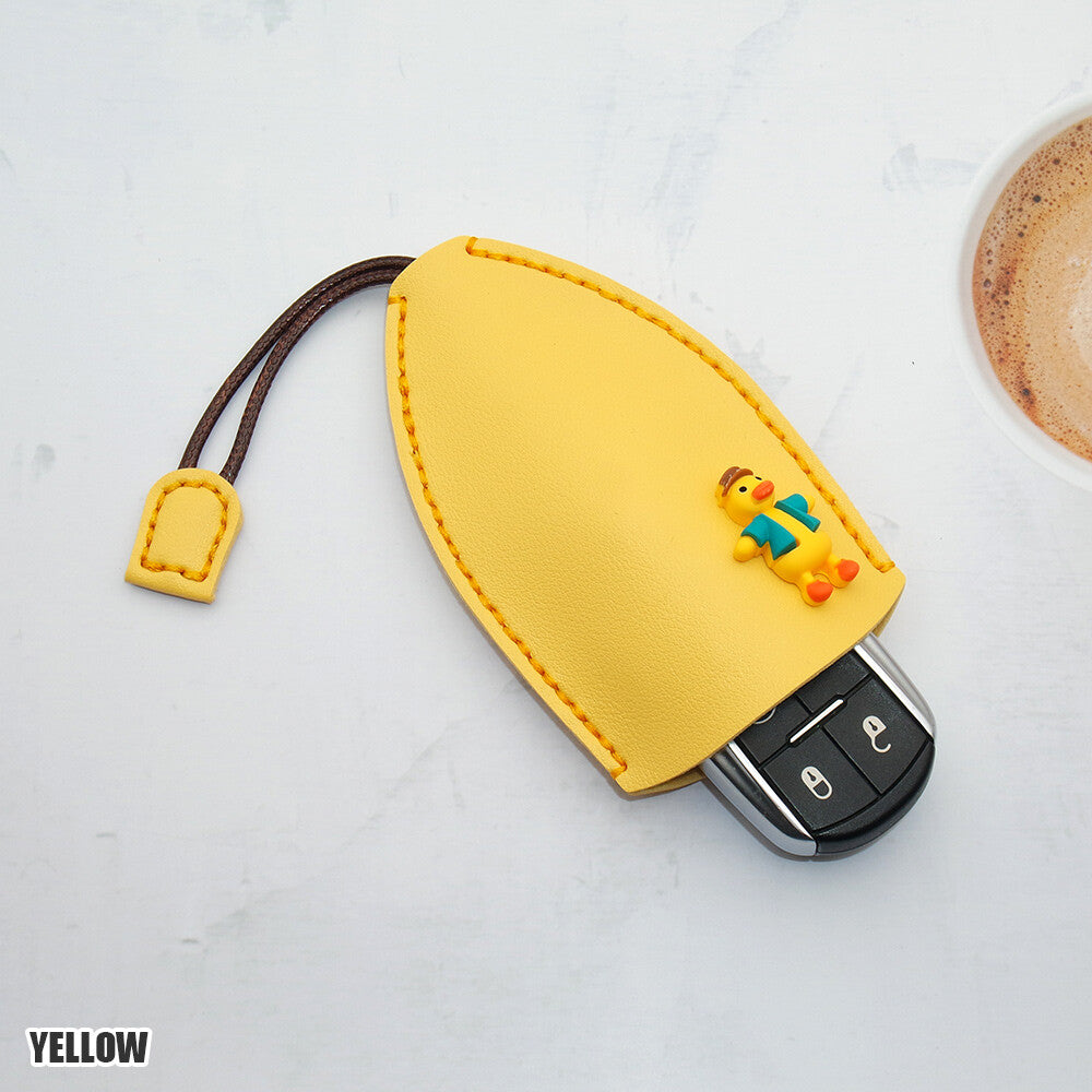 Universal Cute Cartoon Lady Car Key Fob Holder Cover Case Keychain Ring Gift