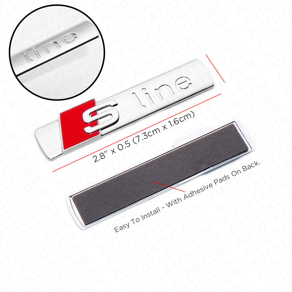 2x Audi Sport S LINE Side Fender Marker Logo Emblem Decal Badge Decoration OEM