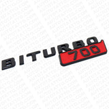 2x Mercedes BRABUS BITURBO 700 Fender Nameplate Badge Marker Emblem Gloss Black