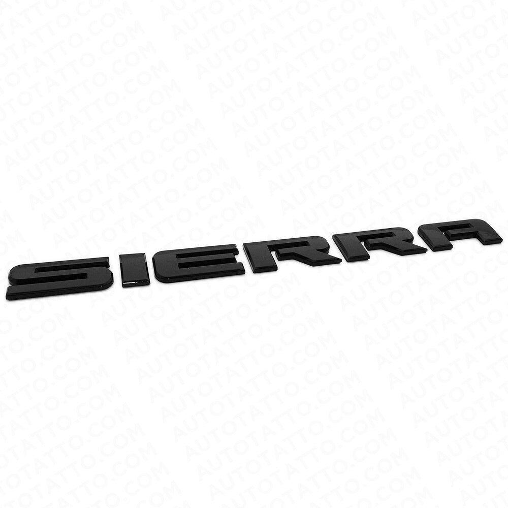 2x GMC 07-18 Sierra Front Door Tailgate Logo Badge Emblem Nameplate Gloss Black