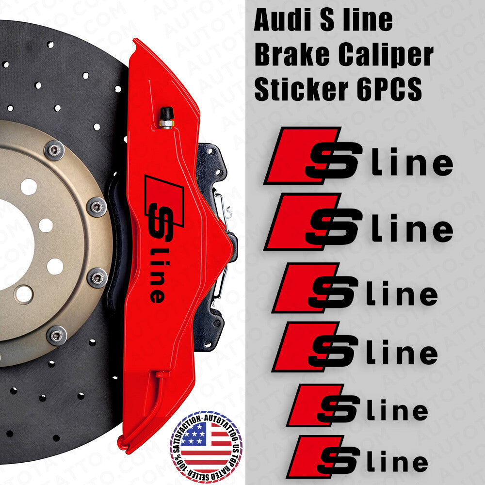 Audi S line Sport Car Wheels Brake Caliper Sticker Decal Logo Decoration Black