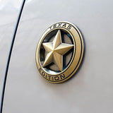 Universal 3D Fashion Metal Round Texas Star Car Decal Sticker Auto Decoration
