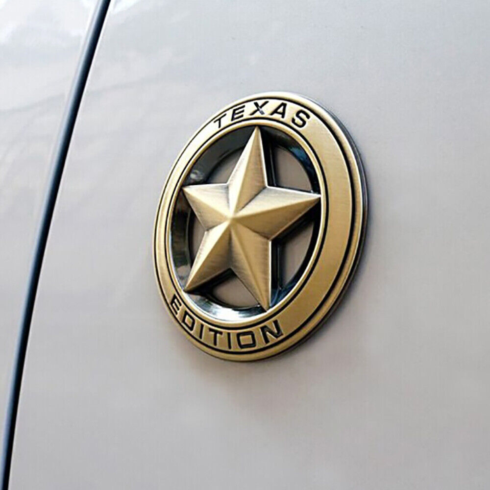 Universal 3D Fashion Metal Round Texas Star Car Decal Sticker Auto Decoration