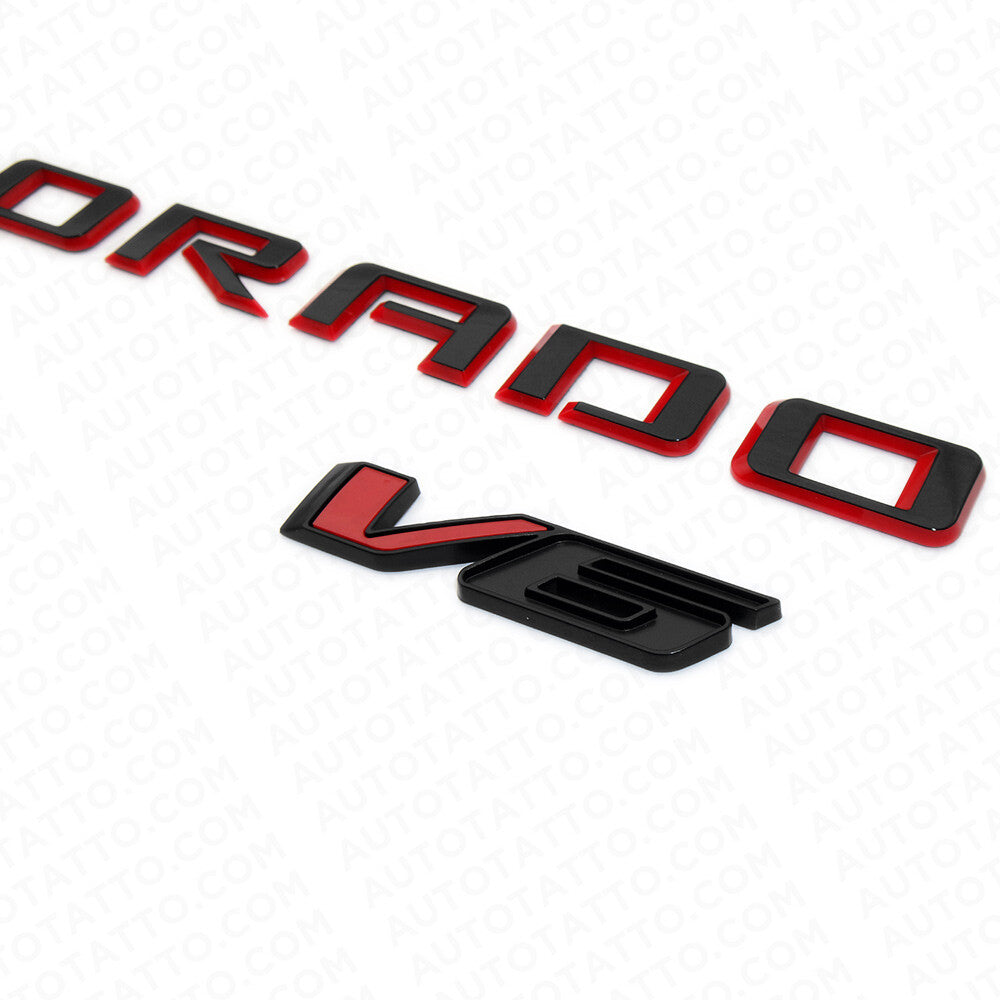 4x 21+ Chevy Colorado V6 Fender & Tailgate Redline Badge 3D Logo Emblem Truck