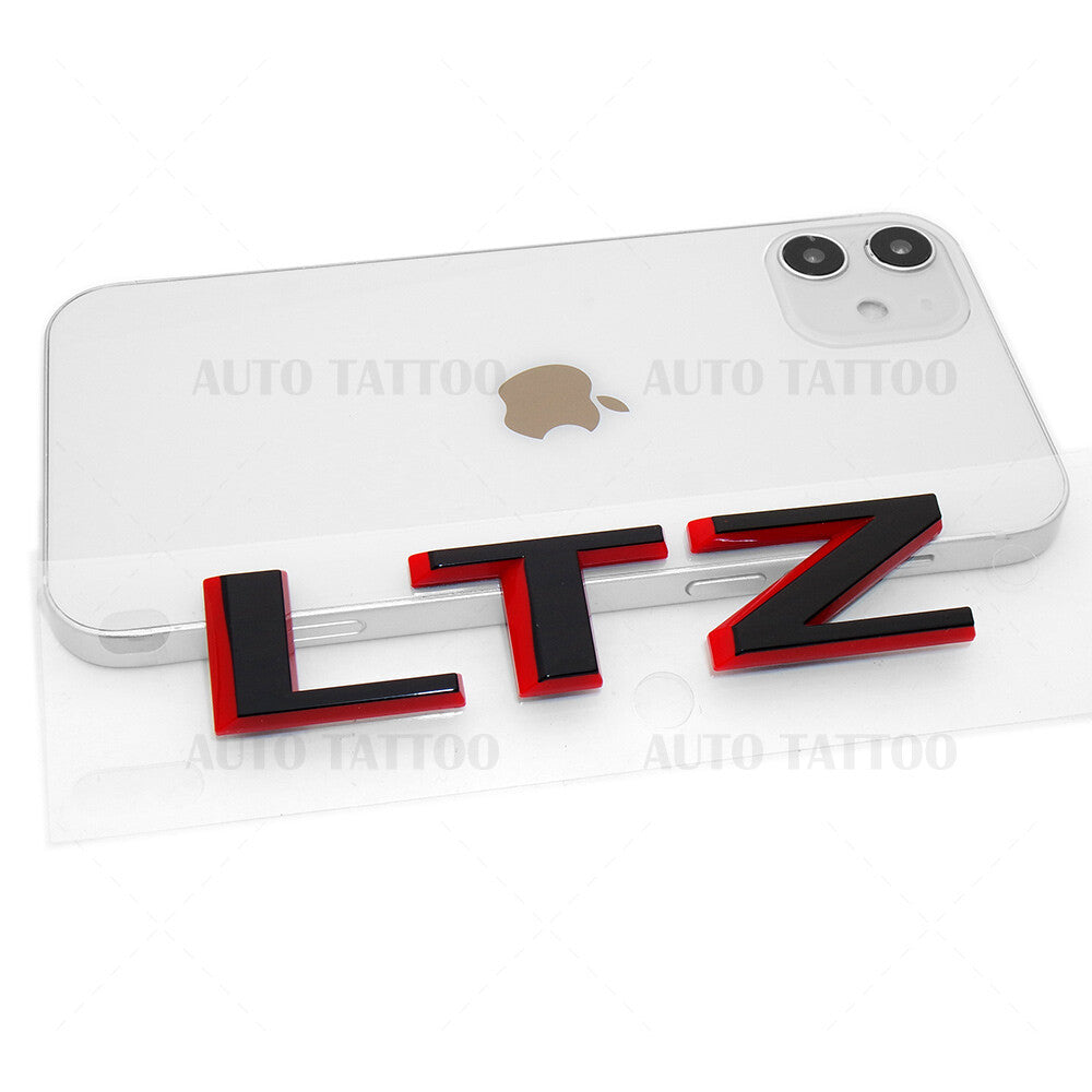 19-22 Silverado 1500 Redline Tailgate LTZ Letter Logo Emblem Badge Black & Red