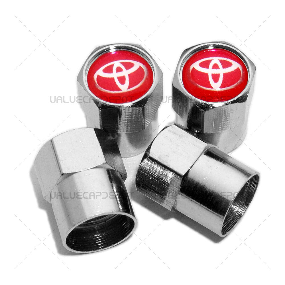 Hex For Red Toyota Emblem Car Wheels Tire Air Valve Caps Stem Dust Cover Sport