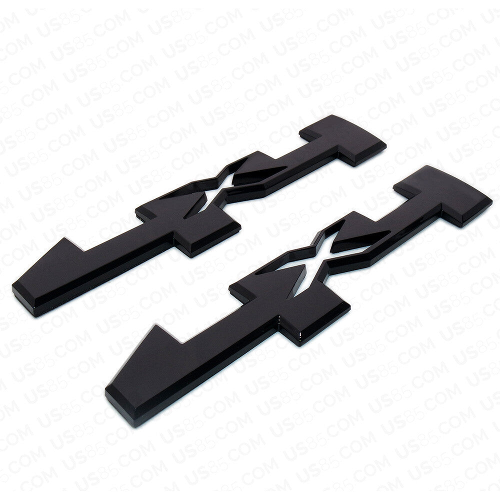 2pcs 4x4 GMC Canyon Sierra Side Fender Door Badge Emblem Nameplate - Gloss Black