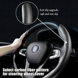 Universal Black Carbon Auto Car Steering Wheel Cover Non Slip Protector Decorate