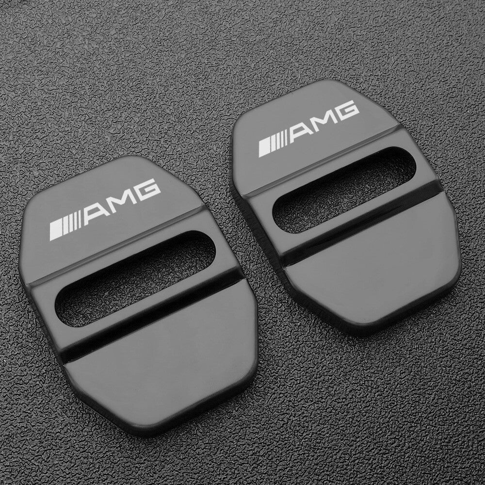 2pcs Stainless Steel Door Striker Cover Lock Buckle Cap For Mercedes AMG Sport
