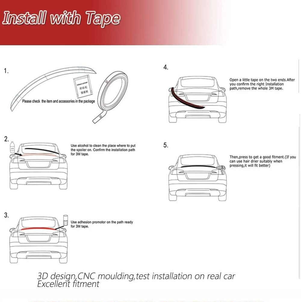 17-25 Audi A4 S4 B9 M4 Style Carbon Fiber Highkick Rear Trunk Spoiler Wing Lid