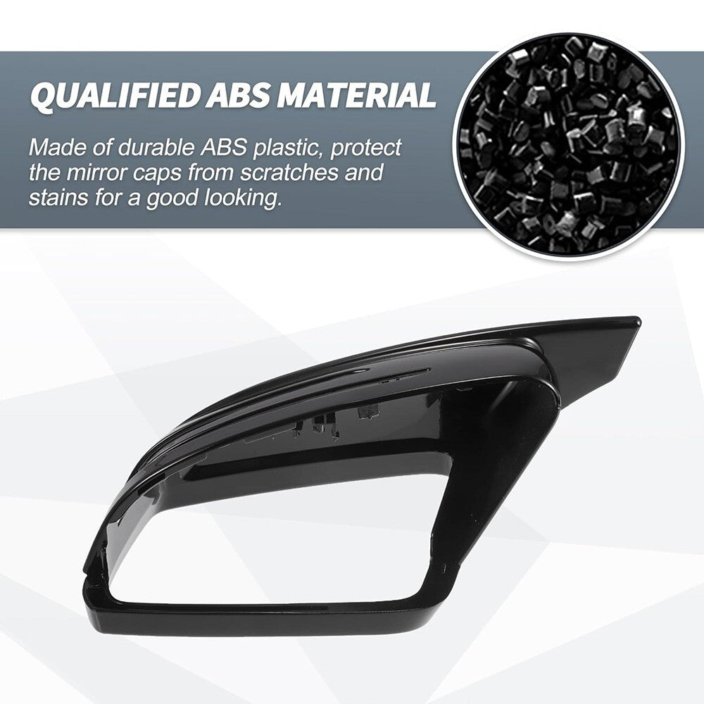 Gloss Black Horn Wing Style Mercedes W204 W212 W117 C E S GLA Side Mirror Cover