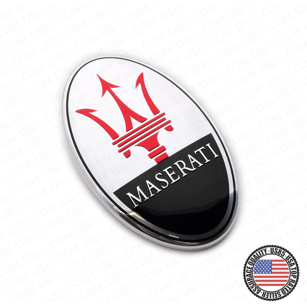 For Maserati Ghibli Quattroporte Granturismo Front Bumper Logo Emblem Black
