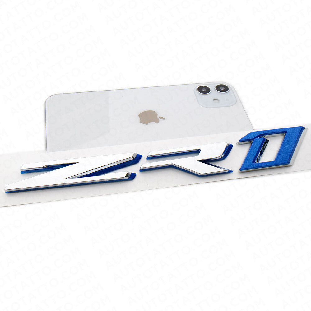 For Chevy Corvette ZR1 Hood Rear Bumper Nameplate Logo Sport Emblem Chrome Blue